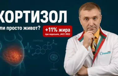 Врач Андрей Бобровский на обложке статьи о кортизоловом животе, стрессе и абдоминальном жире