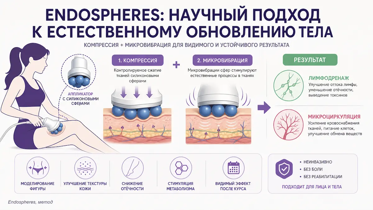 эндосфера-терапия: принцип действия компрессионной микровибрации на ткани