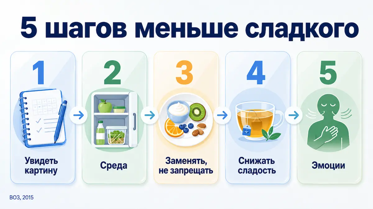Пять последовательных шагов: от наблюдения до работы с эмоциями. Спешка ломает результат. как отказаться от сладкого пошагово: 5 шагов без срывов