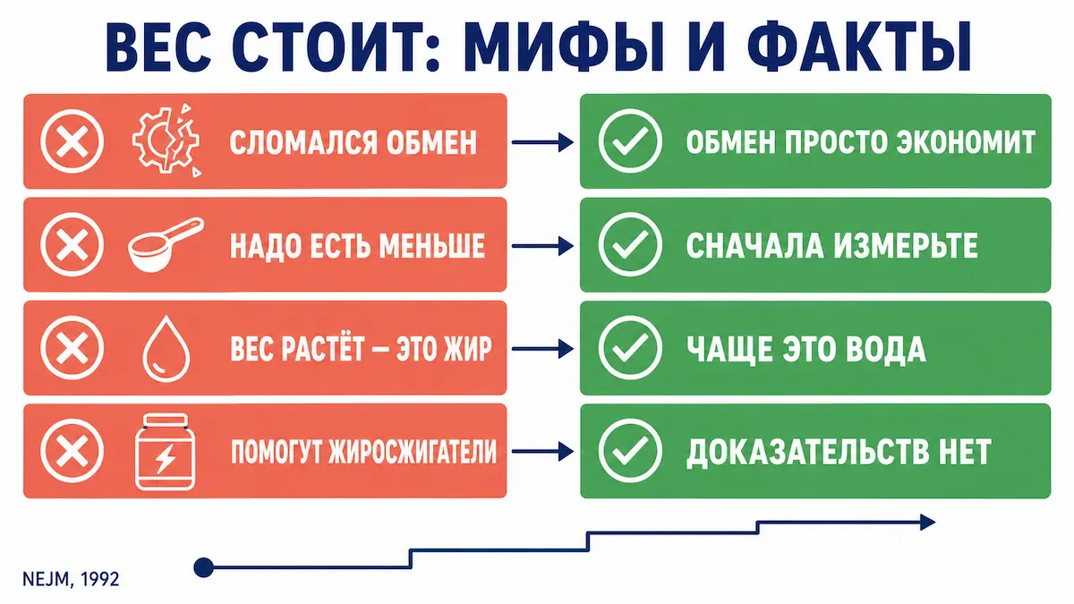 Мифы и факты о том, почему вес стоит при похудении: разбор врача-диетолога