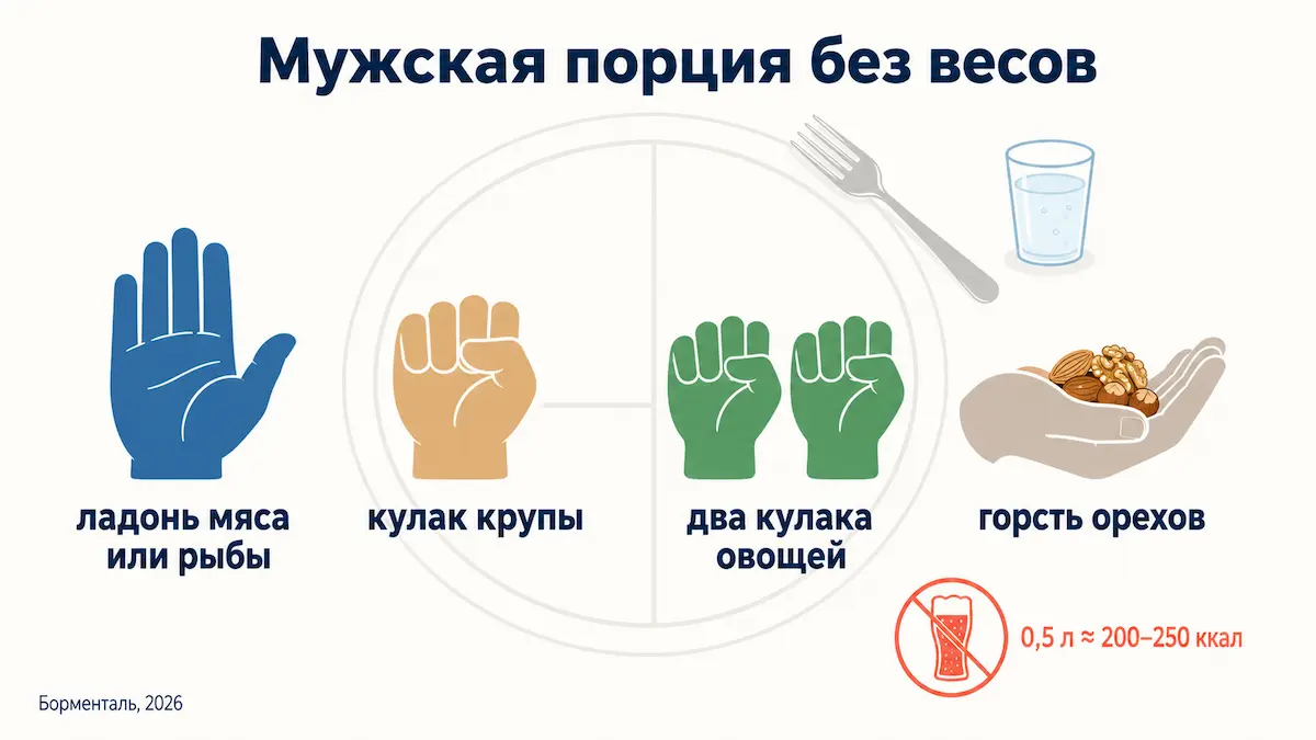 Тарелка для похудения для мужчин: белок, овощи, крупа &mdash; размер порций