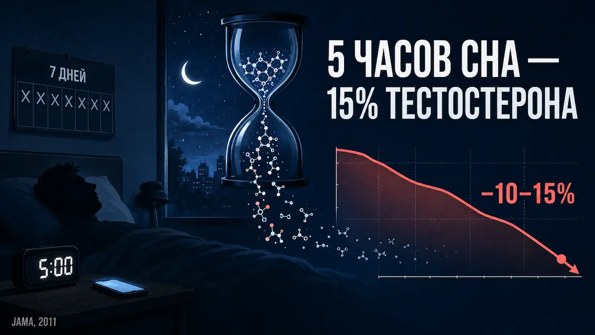 недосып и тестостерон у мужчин: неделя сна по 5 часов