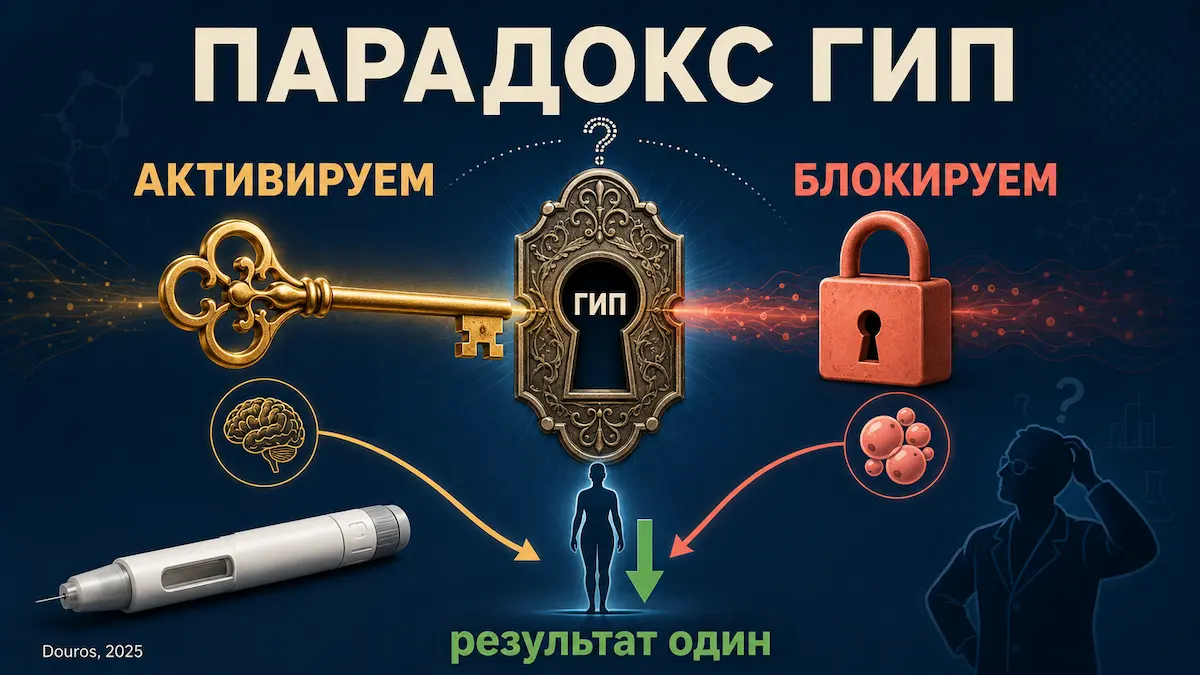Парадокс ГИП: активация и блокада одного рецептора одинаково снижают вес