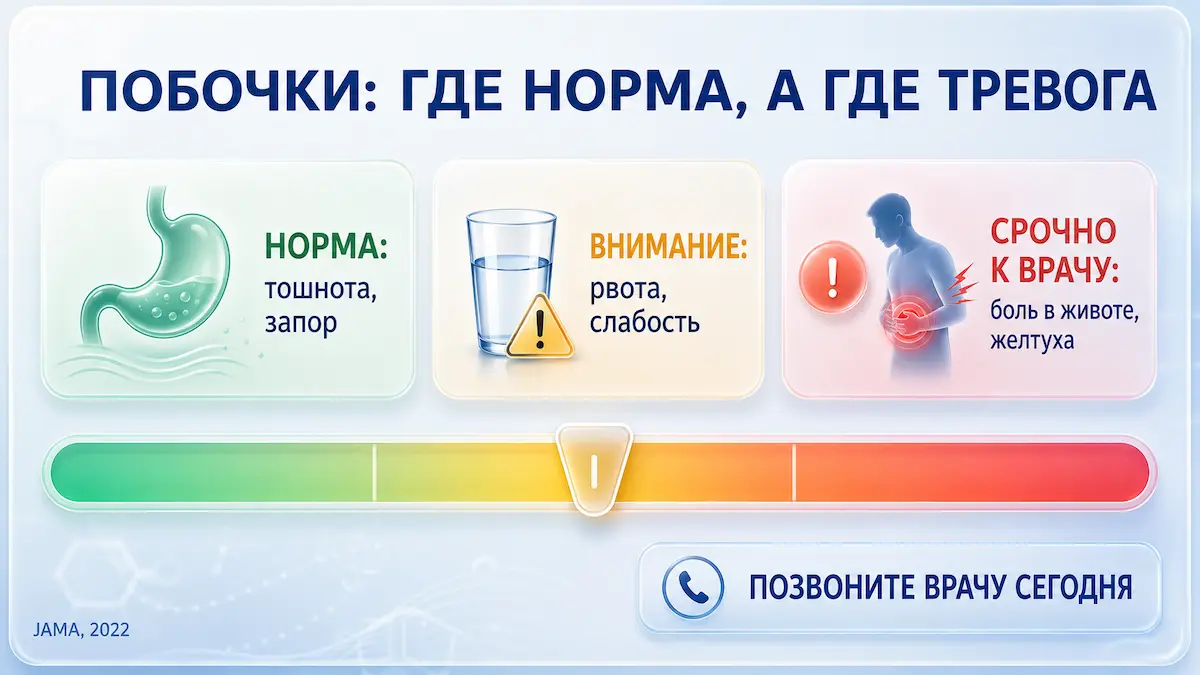 Побочные эффекты препаратов ГПП-1: шкала от нормы до красных флагов