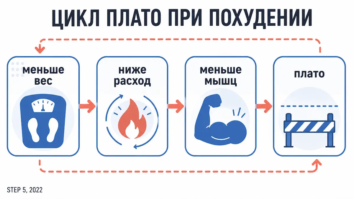 плато на семавике: причины остановки веса, схема