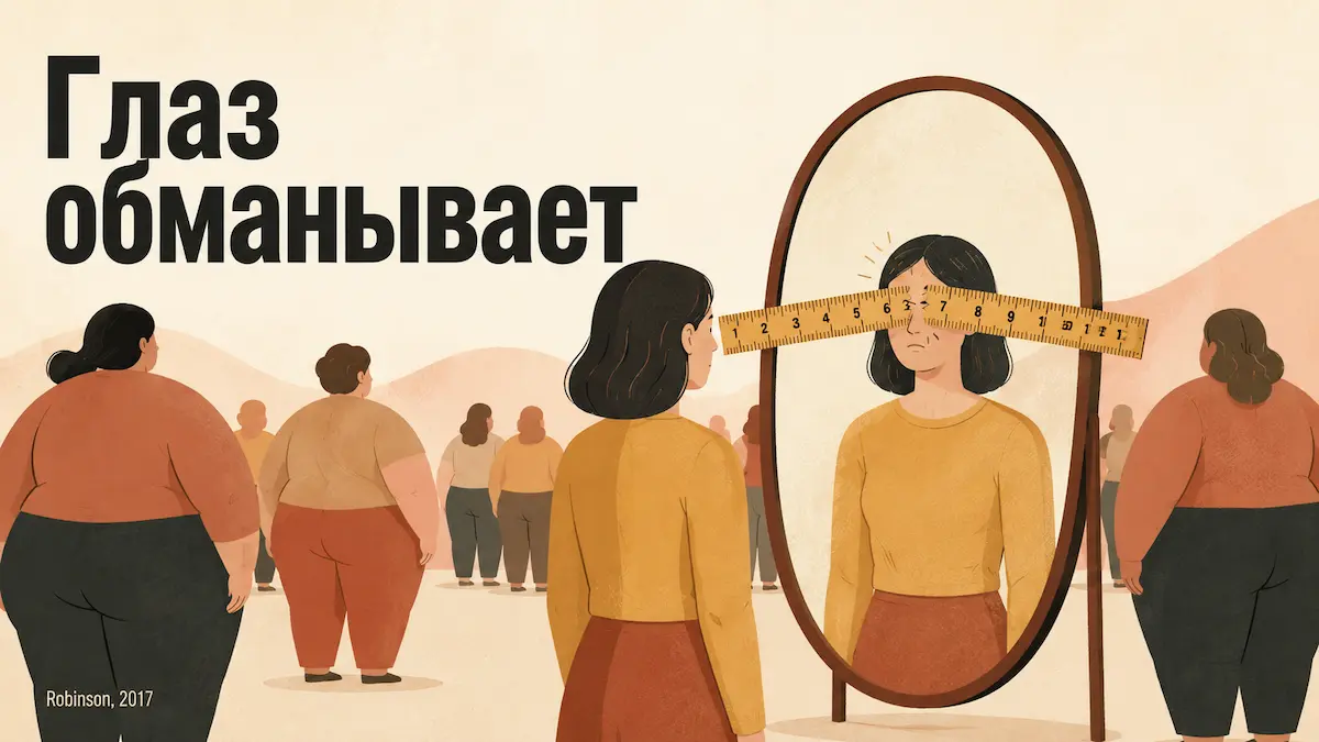 визуальная нормализация: почему глаз недооценивает лишний вес