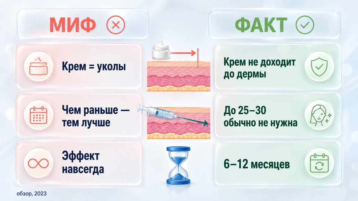 мифы и факты о биоревитализации: крем, возраст, длительность эффекта
