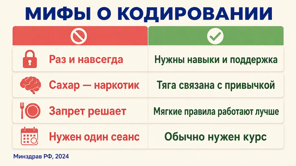 Инфографика: кодирование от сладкого &mdash; четыре мифа и что стоит за ними на самом деле