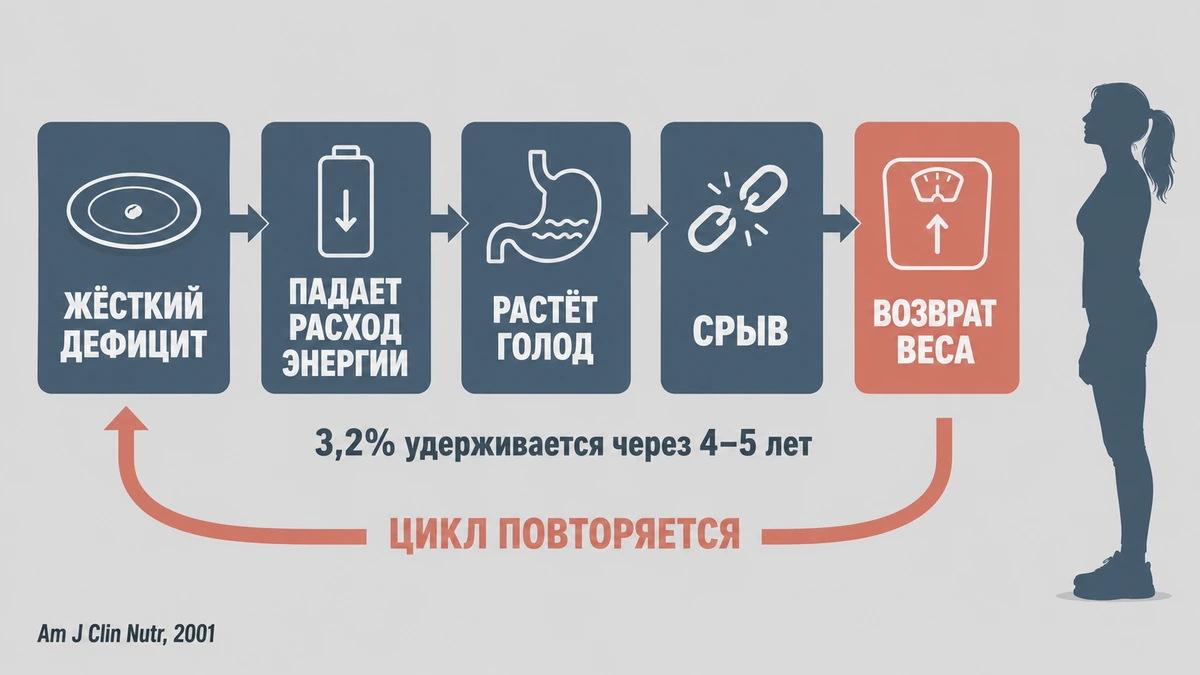 Медицинское похудение против цикла диет: схема причина &mdash; следствие возврата веса