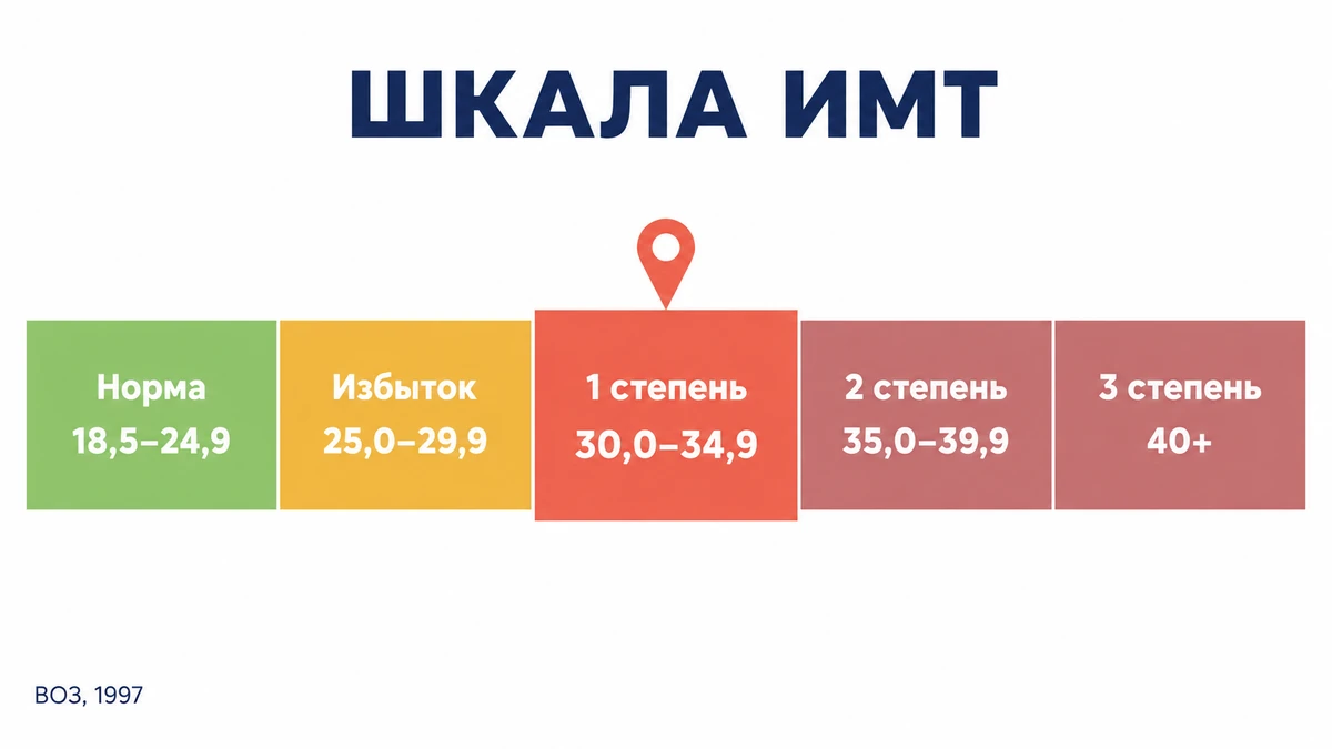 ожирение 1 степени: шкала индекса массы тела от нормы до третьей степени