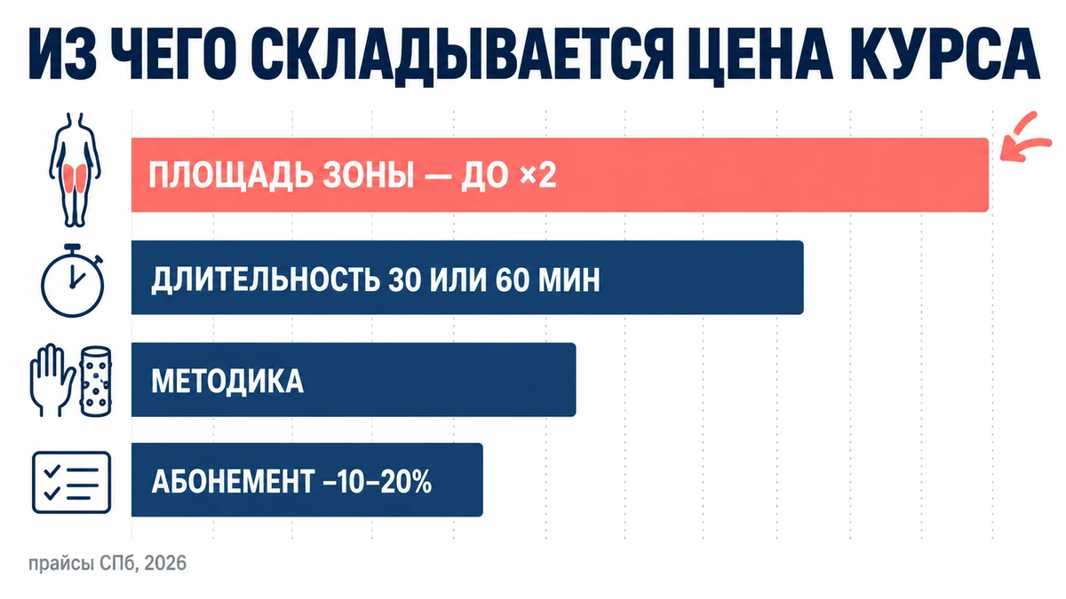 Из чего складывается цена курса антицеллюлитного массажа в СПб