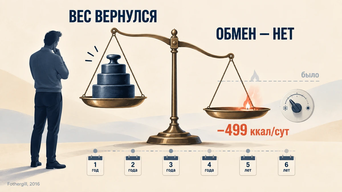 Метаболическая адаптация после снижения веса: почему обмен веществ не возвращается вместе с килограммами