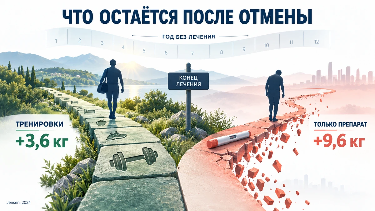 что остаётся после отмены препарата для похудения: сравнение вклада тренировок и лекарственной поддержки