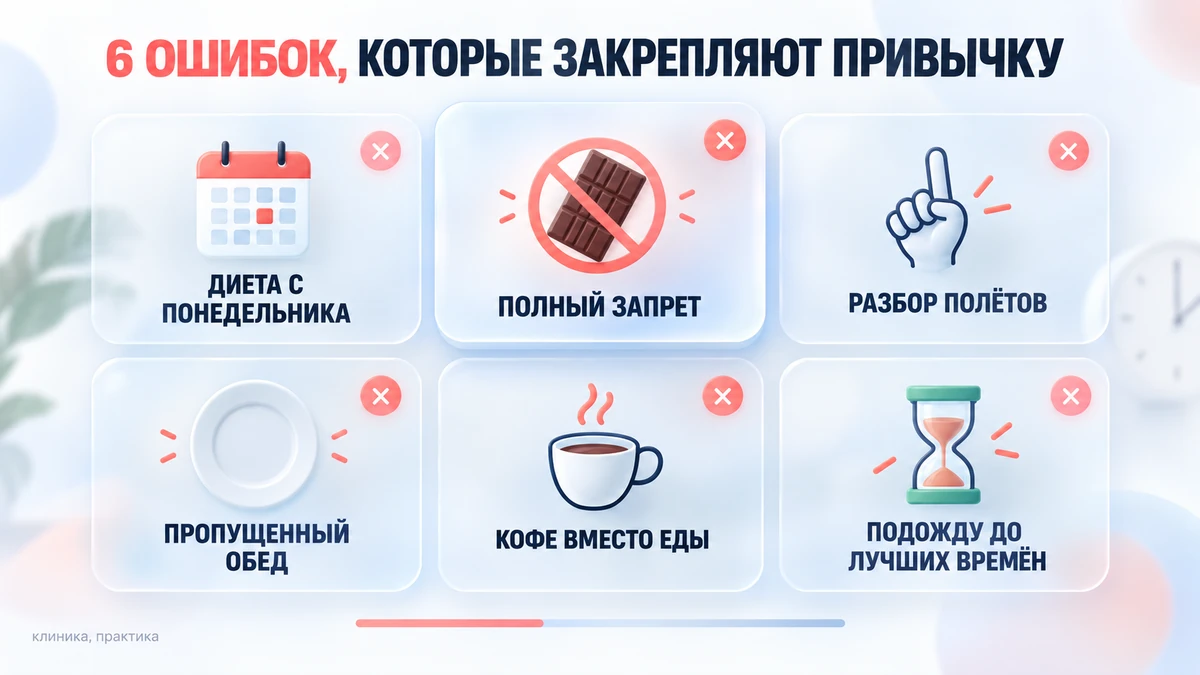 заедание стресса: шесть частых ошибок и что делать вместо них