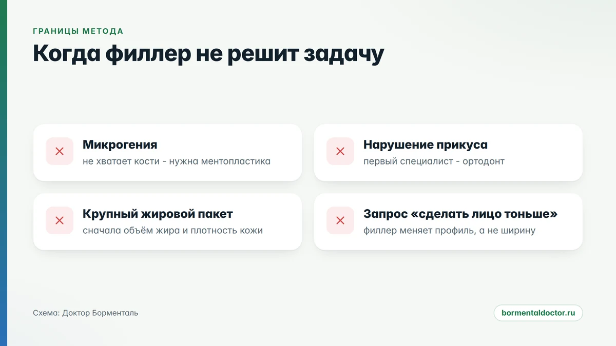когда филлер в подбородок не поможет: четыре ситуации для другого метода